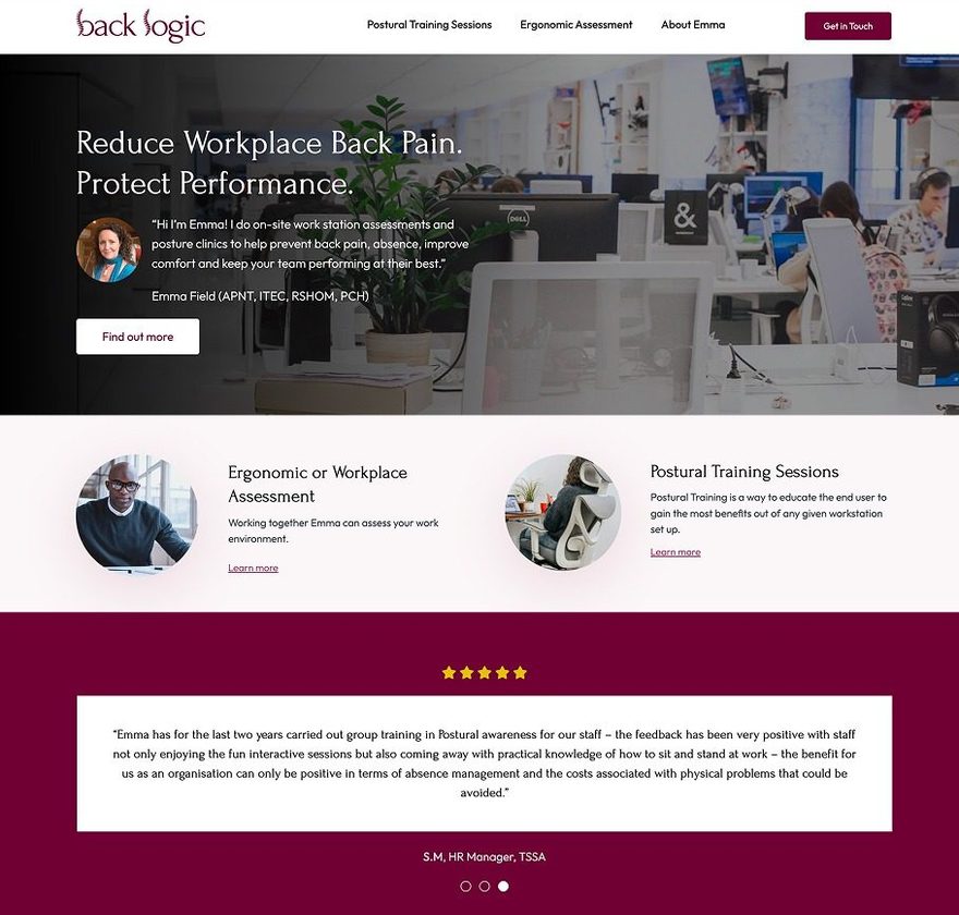 Back Logic website homepage