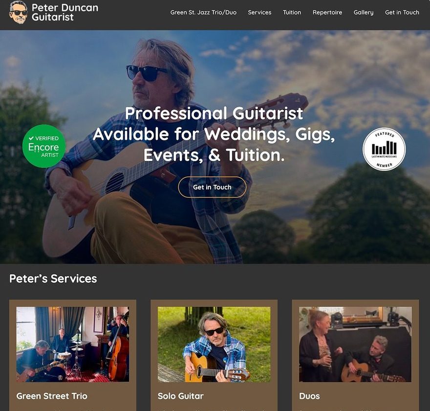 Peter Duncan Music website homepage